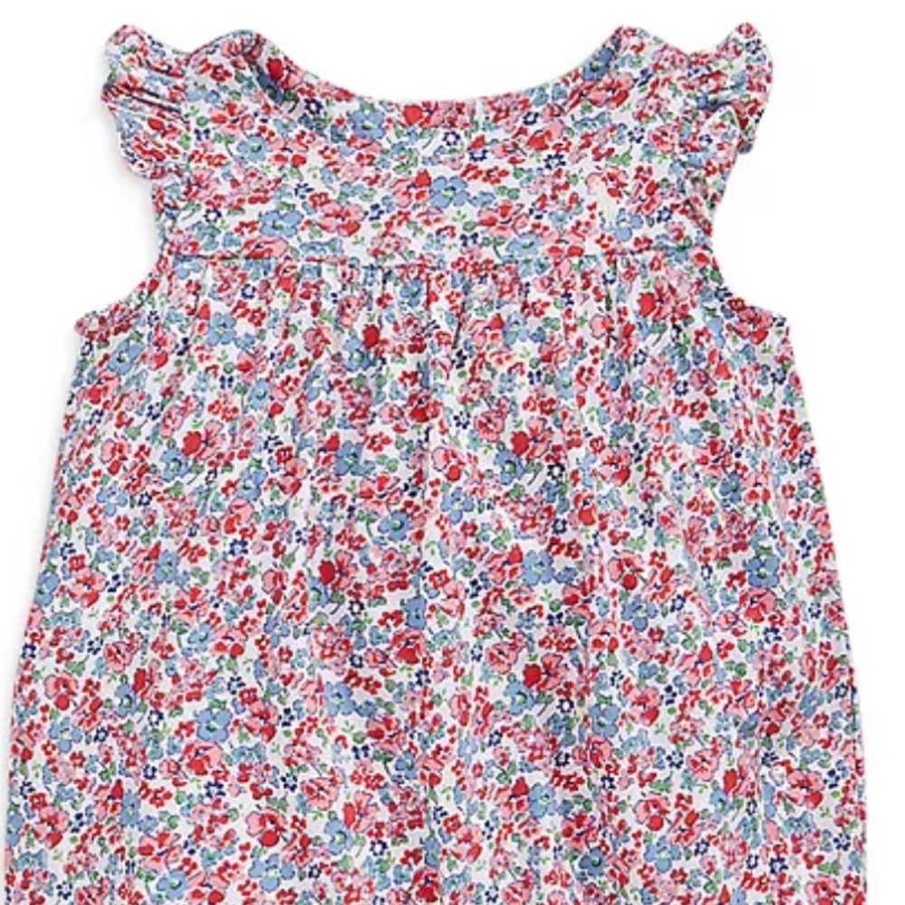 Ralph Lauren Floral Kids One Piece - Red, Blue, White